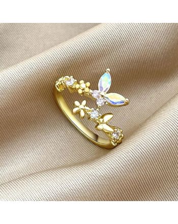 Elegant CZ Butterfly Open Ring, Butterfly Ring, Butterfly Jewelry | R2306