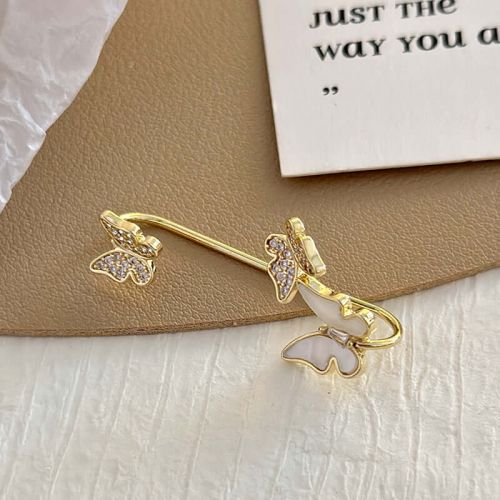 Minimal Butterfly Ear Climber Ear Cuff | R2703