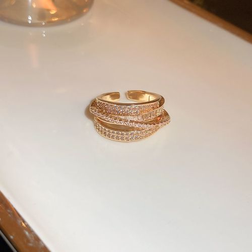 Dainty Multi Layer CZ Ring, CZ Jewelry, Gold CZ Ring, Silver Ring | HR769